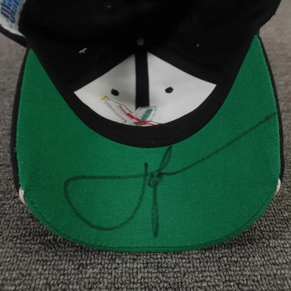 John Force Racing Hat Cap Strap Back Mens One Size Black NHRA Signed Main Gate
